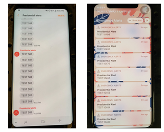 Tests sent to phones running Android and iOS